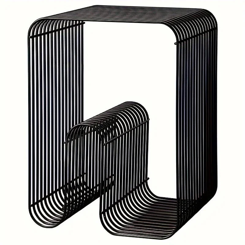 Mesa de Centro Escandinava de Metal con Almacenamiento