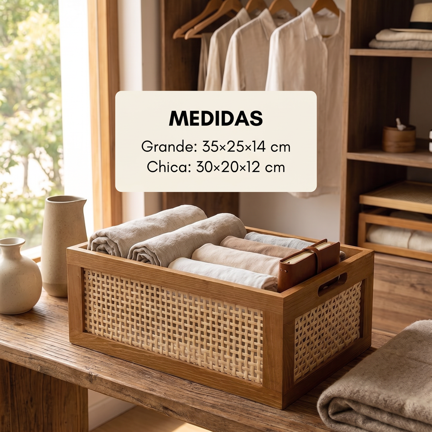Medidas de la caja de ratán
