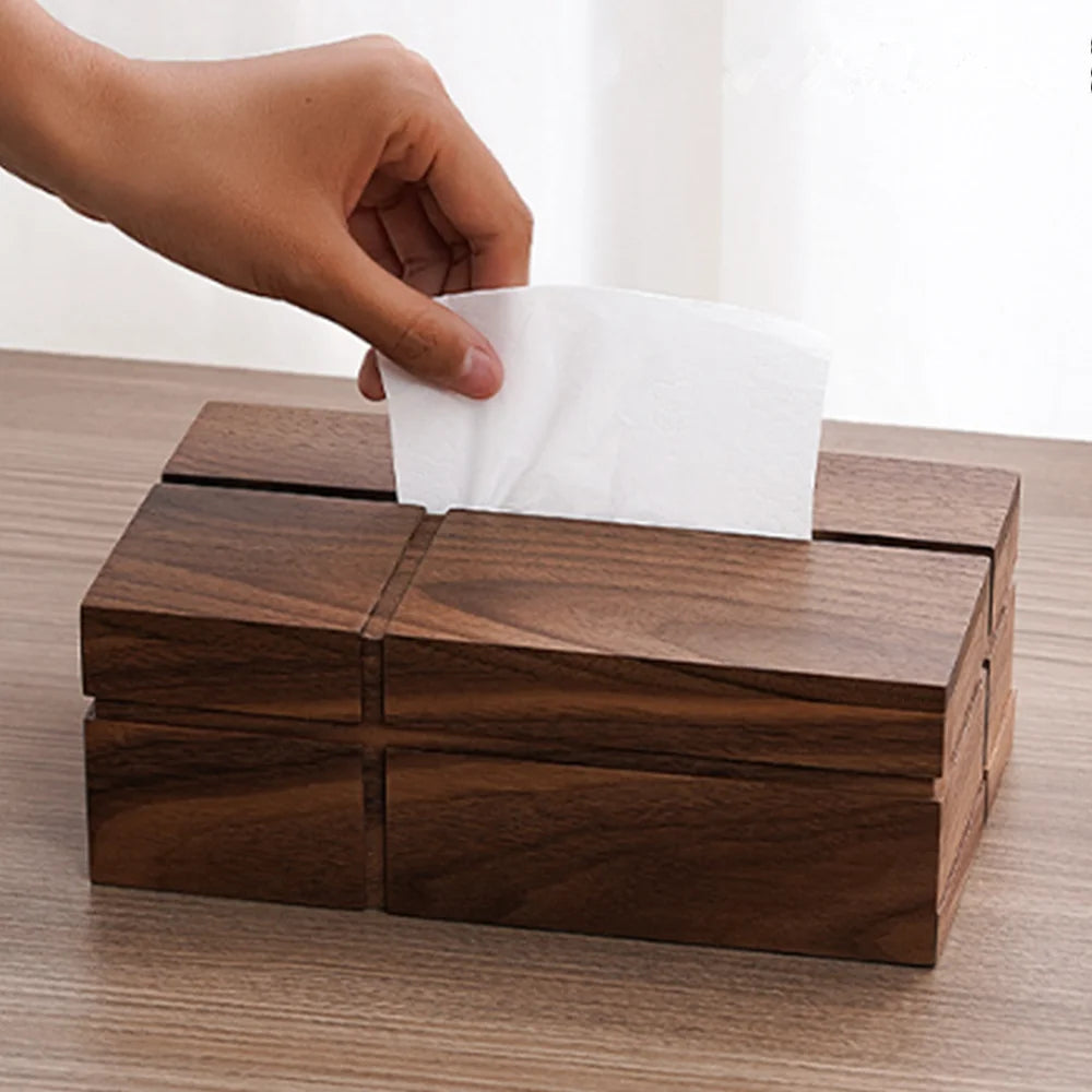 Caja para Pañuelos de Nogal Negro