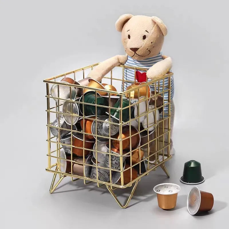 Cesta de Hierro para Escritorio y Cosméticos