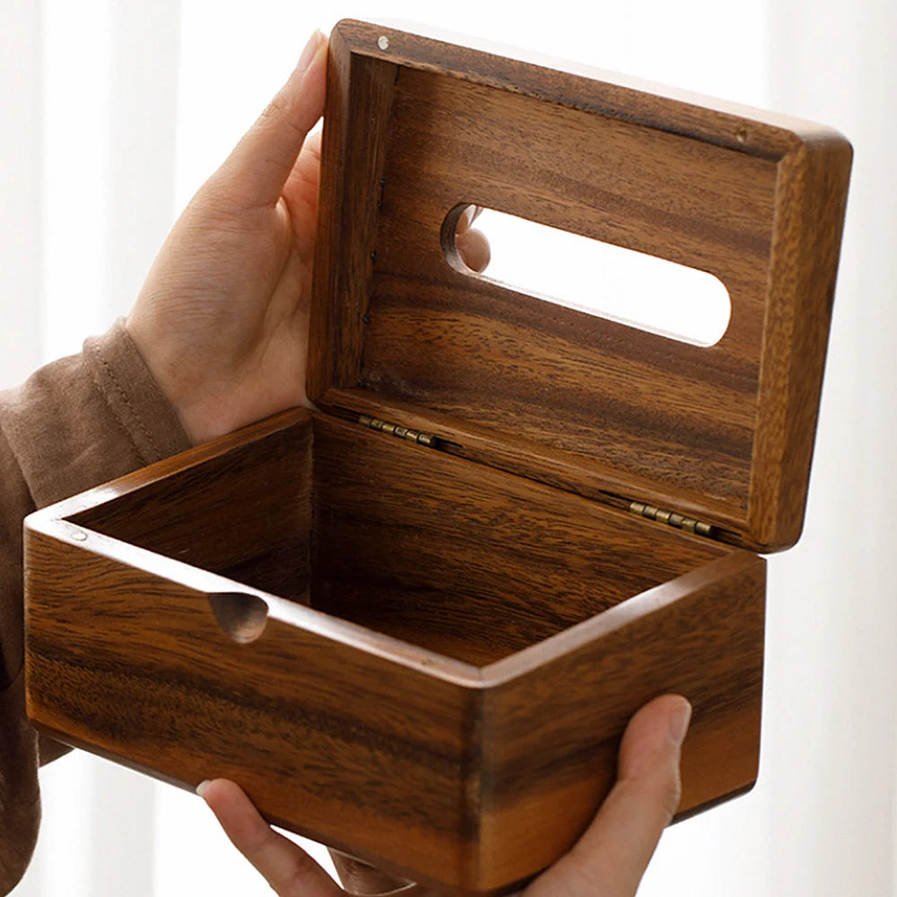 Caja para Pañuelos de Nogal Negro