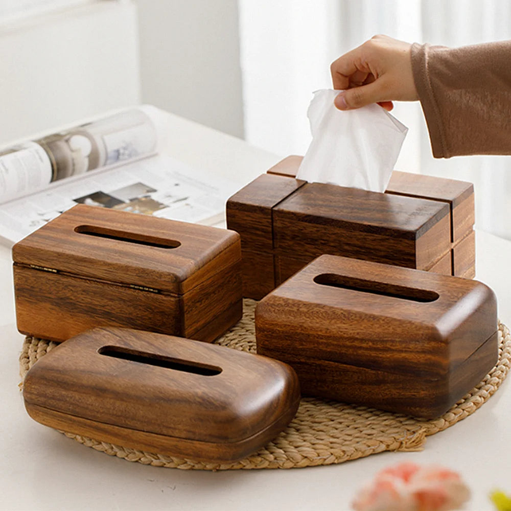 Caja para Pañuelos de Nogal Negro