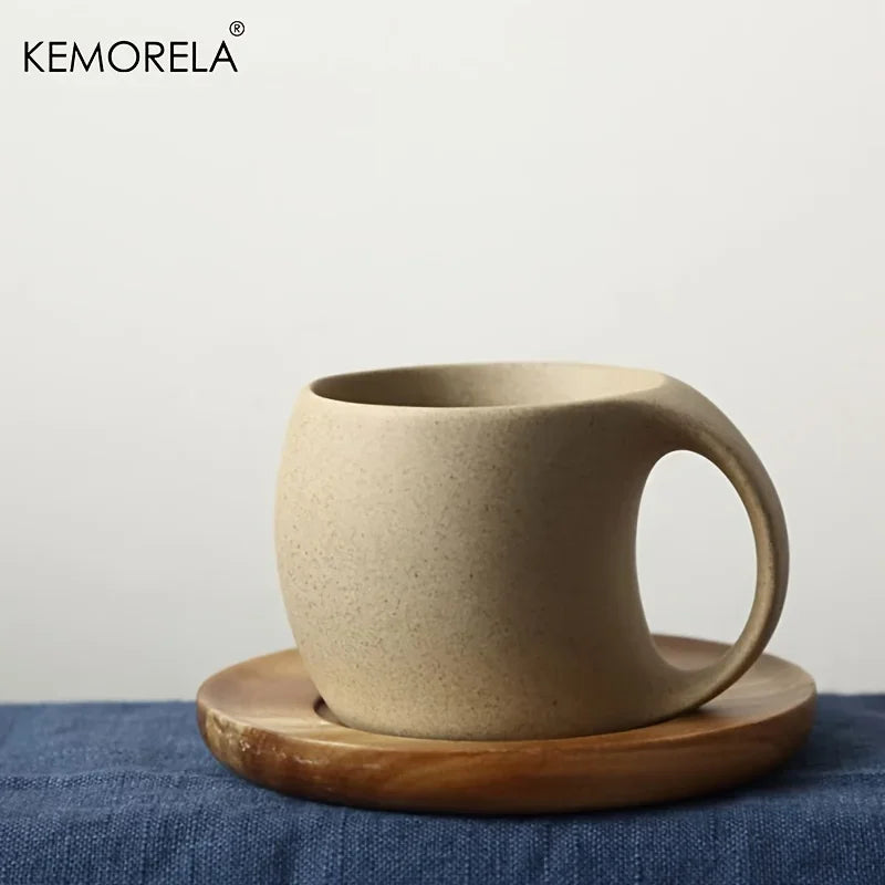 Taza de Café de Cerámica con Plato, 220 ml