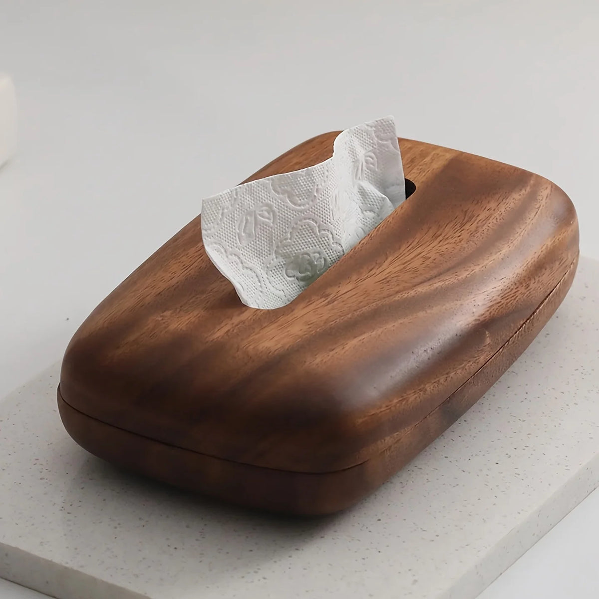 Caja para Pañuelos de Nogal con Tapa Extraíble