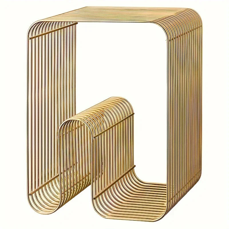 Mesa de Centro Escandinava de Metal con Almacenamiento