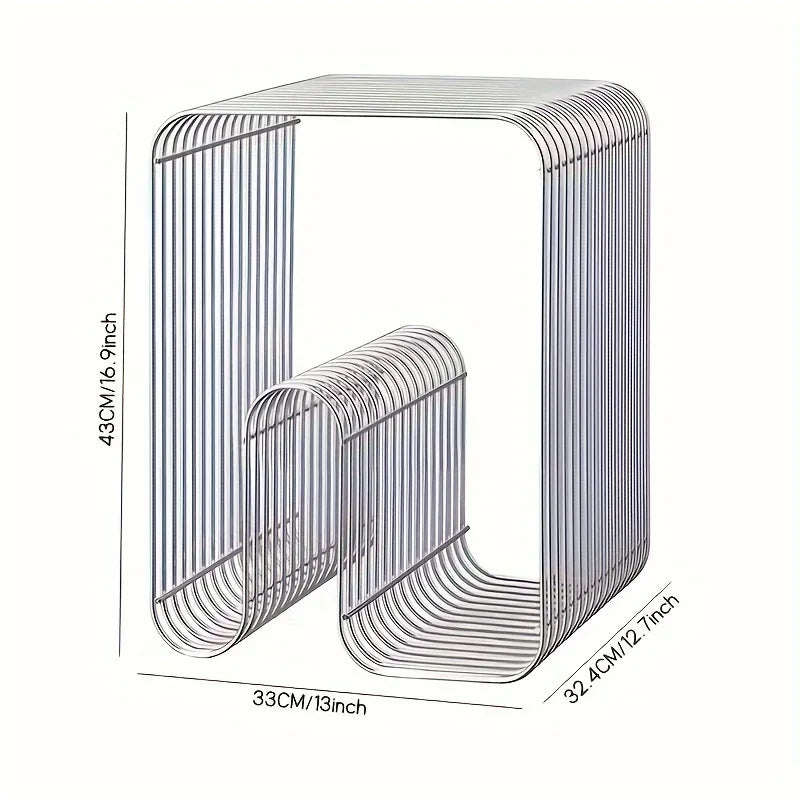Mesa de Centro Escandinava de Metal con Almacenamiento