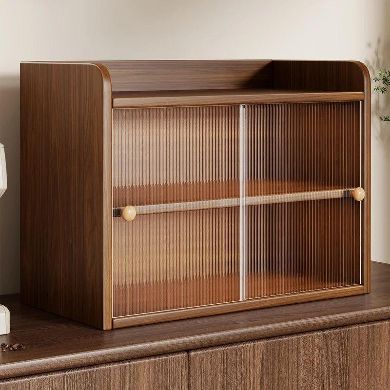 Gabinete Mid Century con Puerta Corrediza de Vidrio