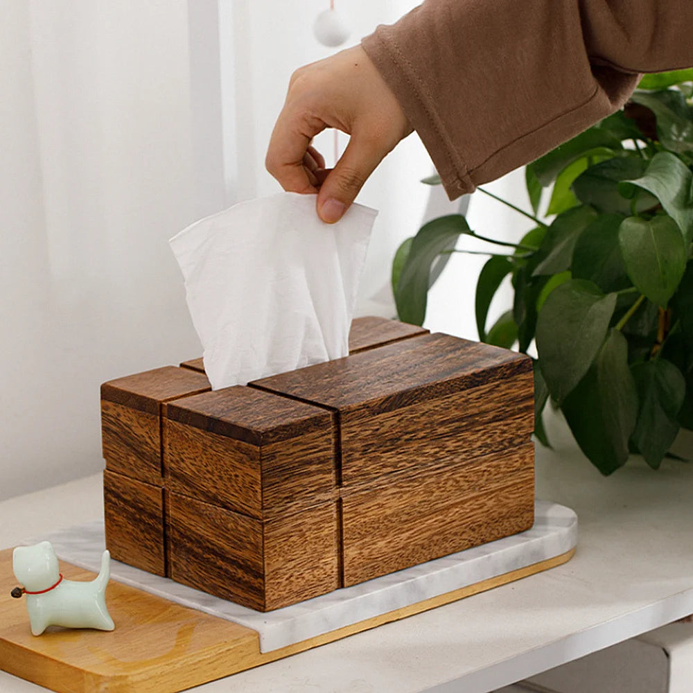 Caja para Pañuelos de Nogal Negro