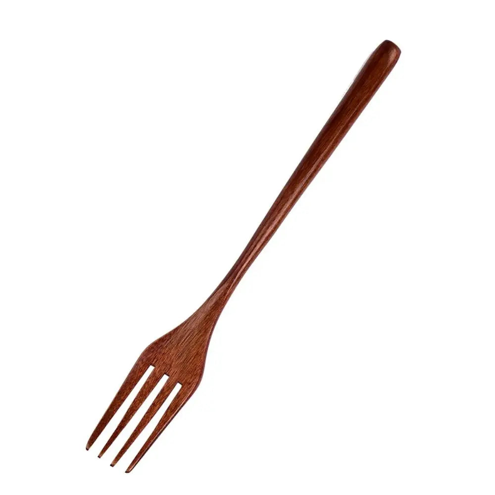 Cuchara y Tenedor de Madera Natural Hechos a Mano