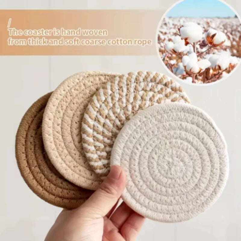 Posavasos Absorbentes de Algodón y Lino, 4 Piezas