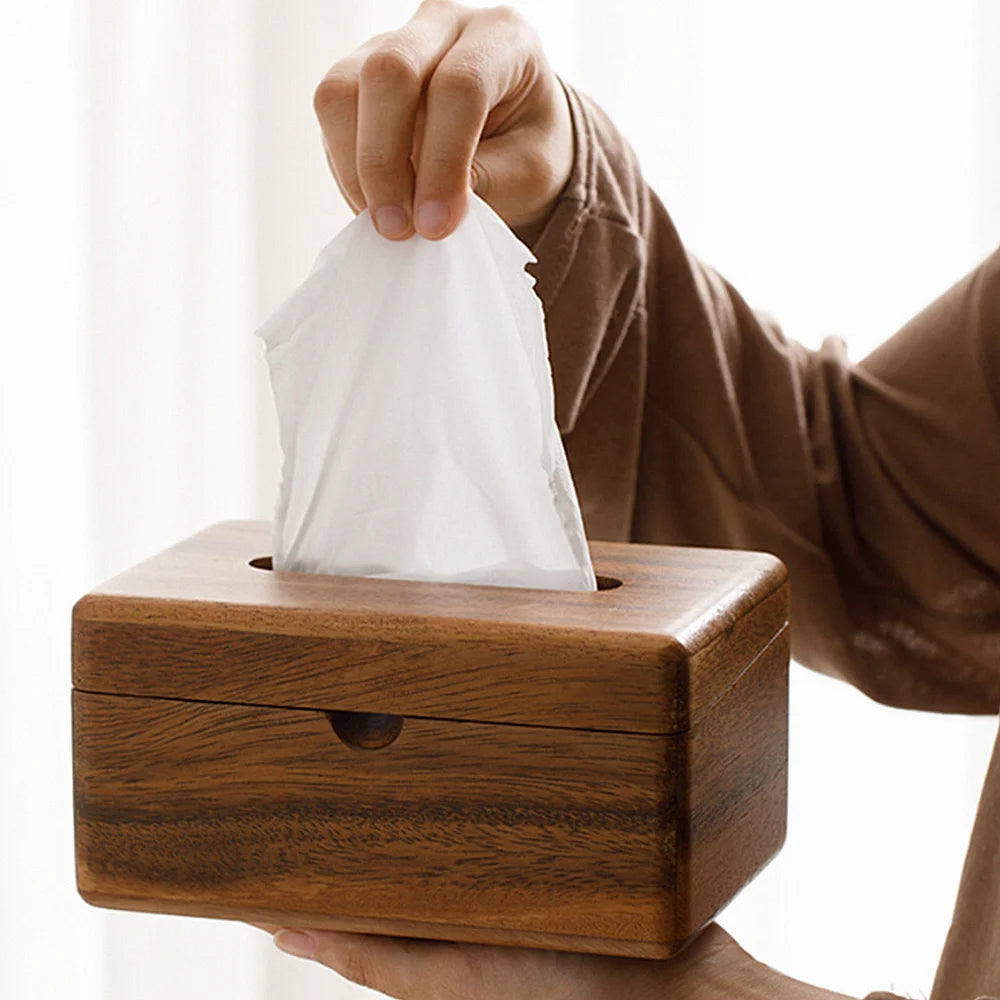 Caja para Pañuelos de Nogal Negro