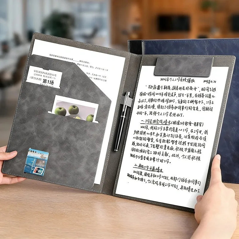 Carpeta Portafolio de Piel Sintética con Bloc de Notas