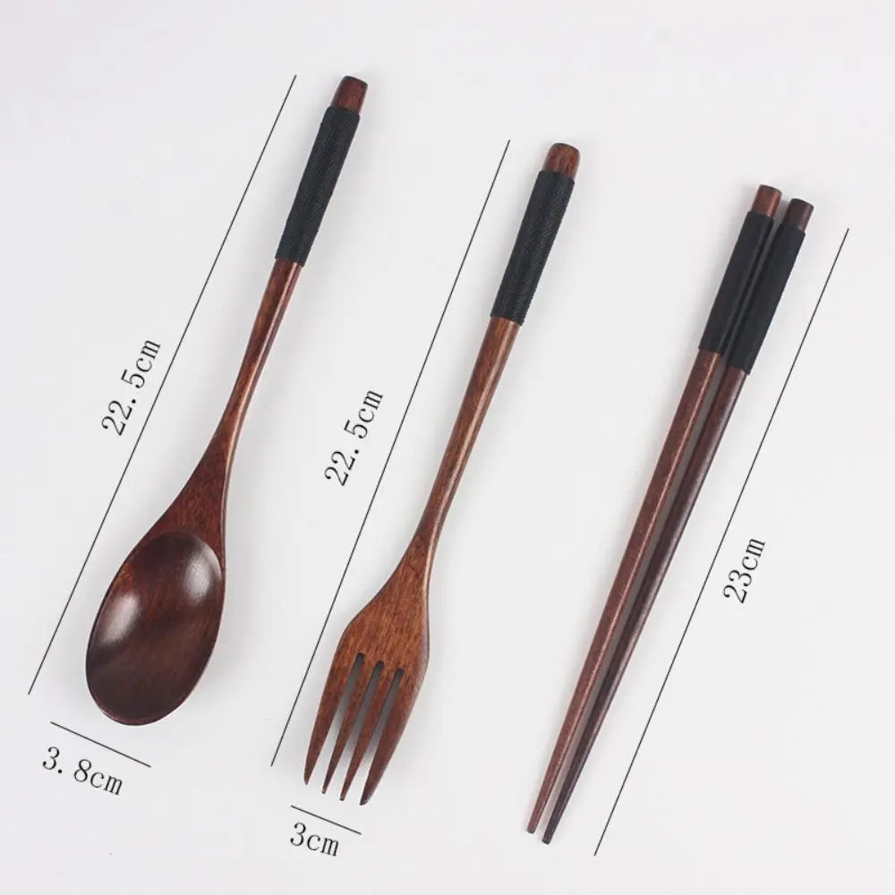 Cuchara y Tenedor de Madera Natural Hechos a Mano