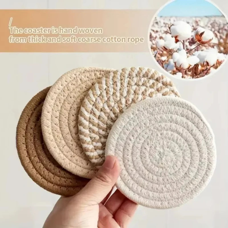 Posavasos Absorbentes de Algodón y Lino, 4 Piezas