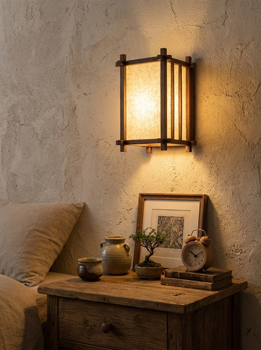Lámpara de Pared Japandi de Hierro y Acrílico