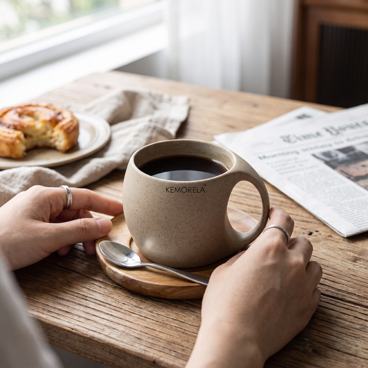 Taza de Cerámica con Plato - lifestyle
