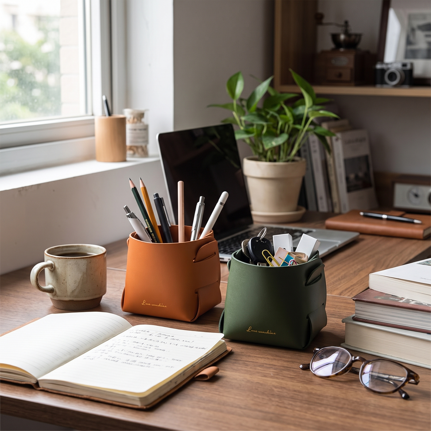 Organizador de Escritorio de Piel - lifestyle
