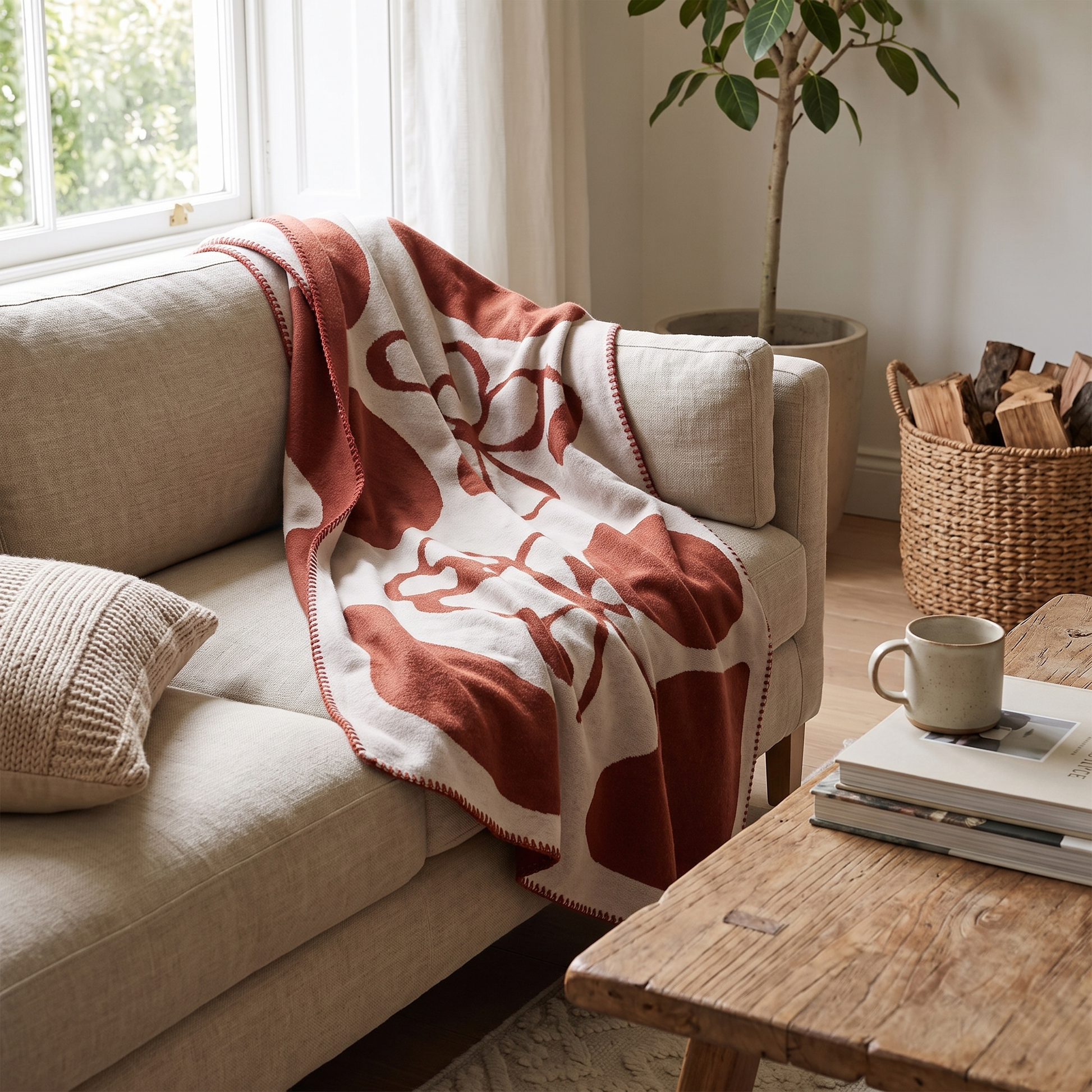 Manta Jacquard Estilo Cachemira - lifestyle