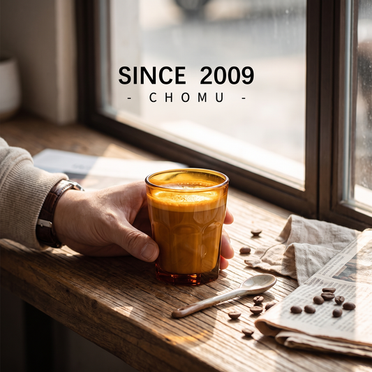 Taza de Vidrio Ámbar para Cortado - lifestyle