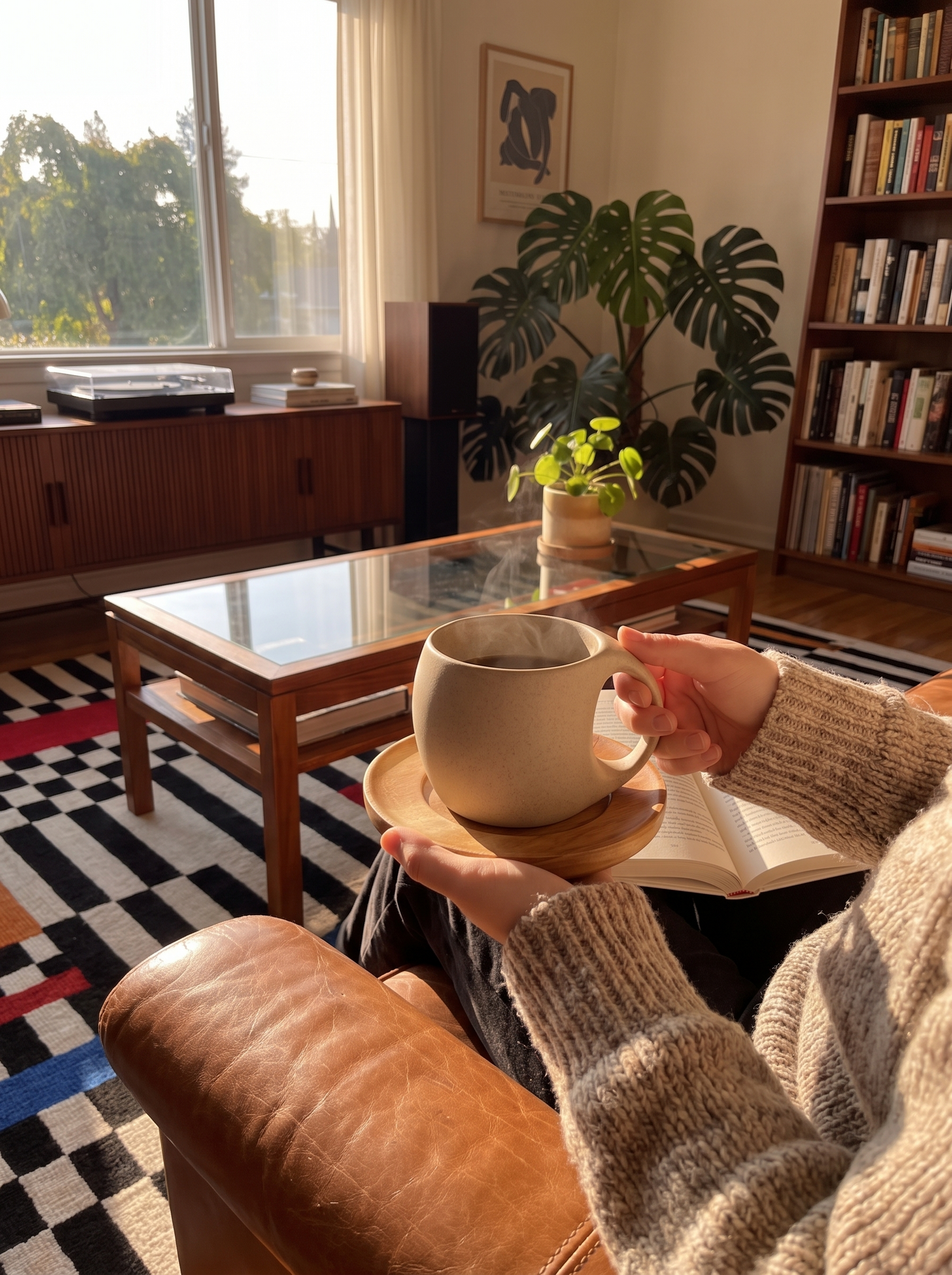 Taza de Cerámica con Plato: El ritual de cada mañana