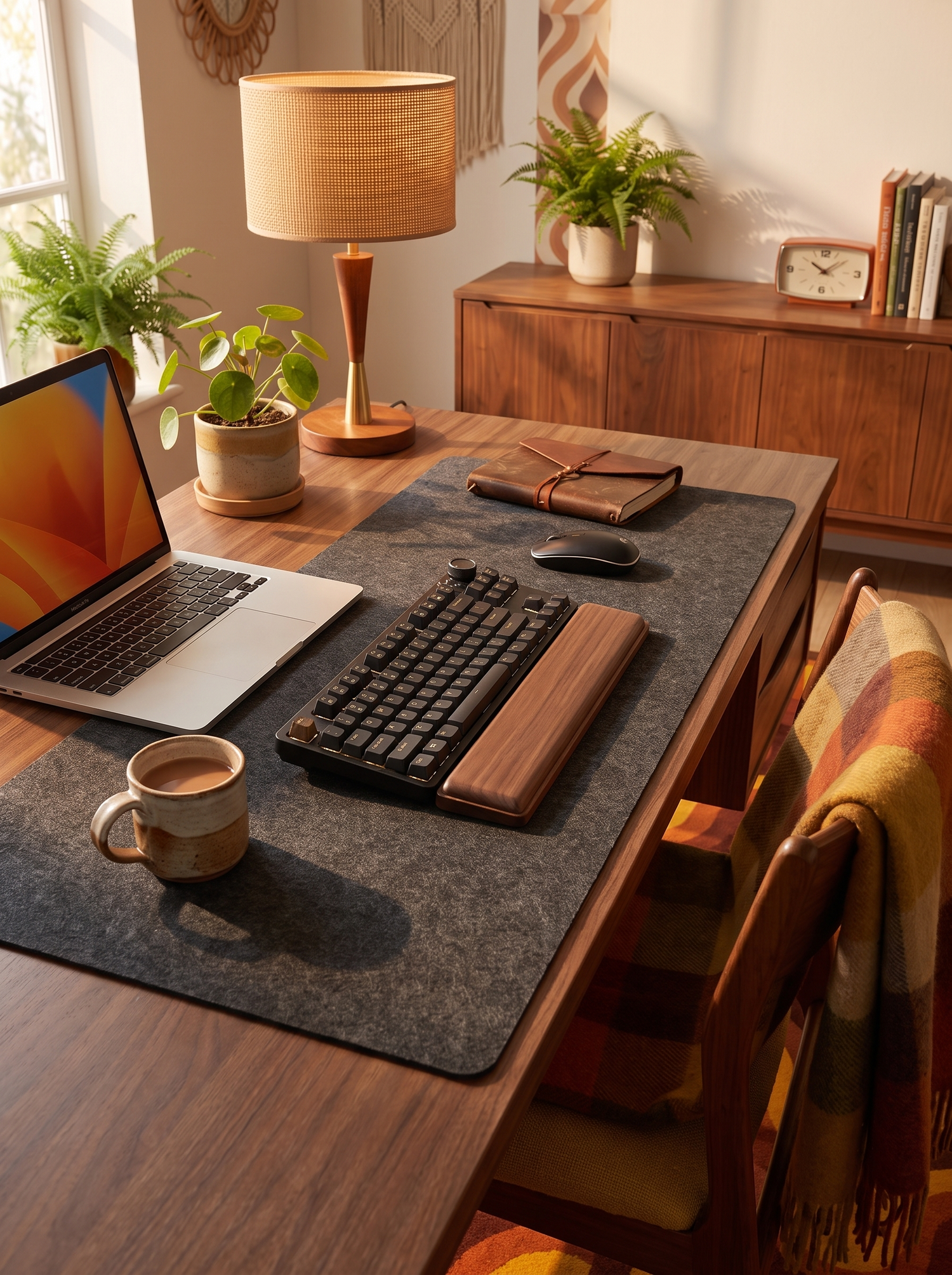Mousepad de Fieltro de Lana Extra Grande Un escritorio más cálido