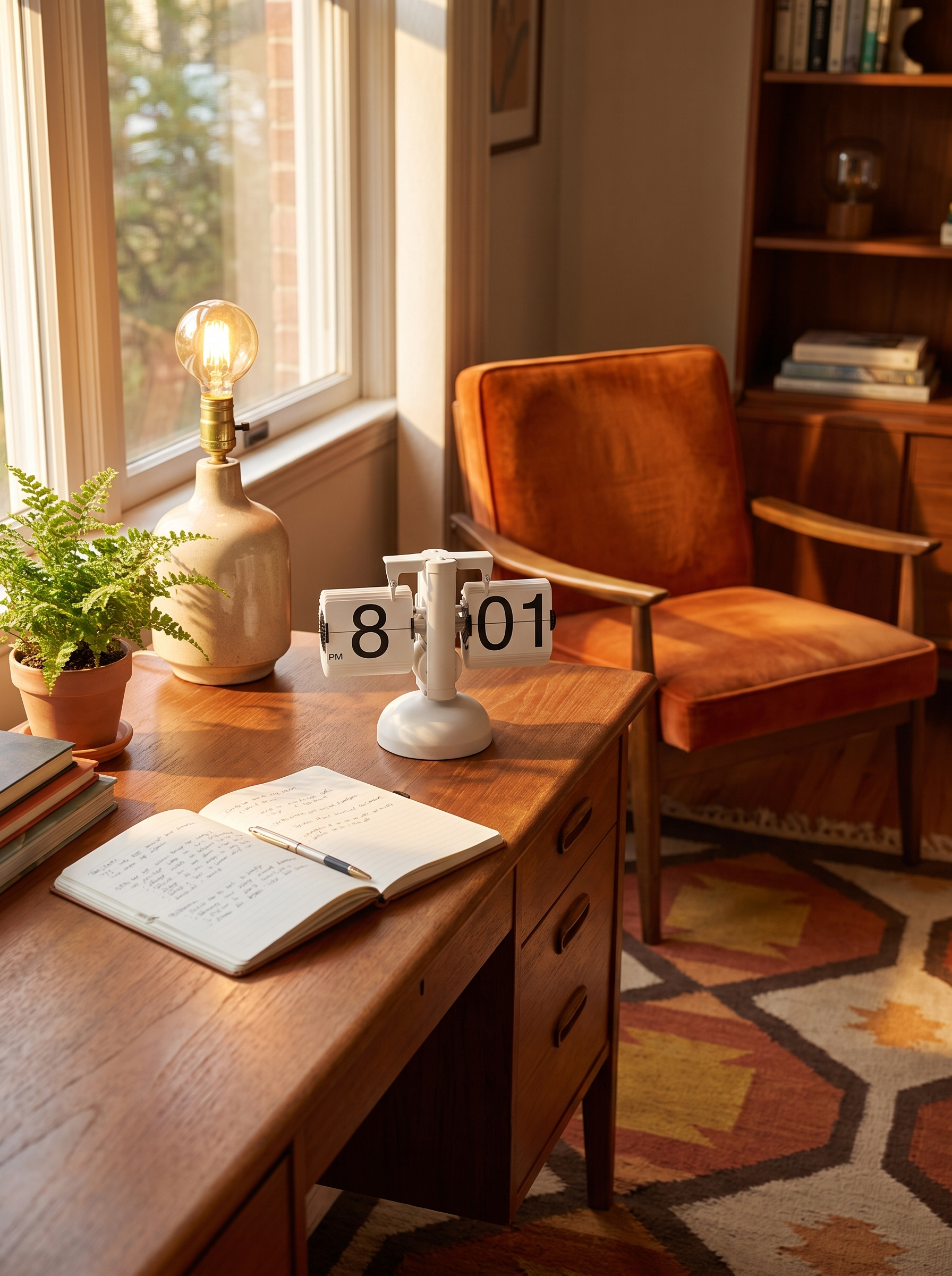 Reloj de Mesa Moderno con Cambio de Página Automático Groovela 1