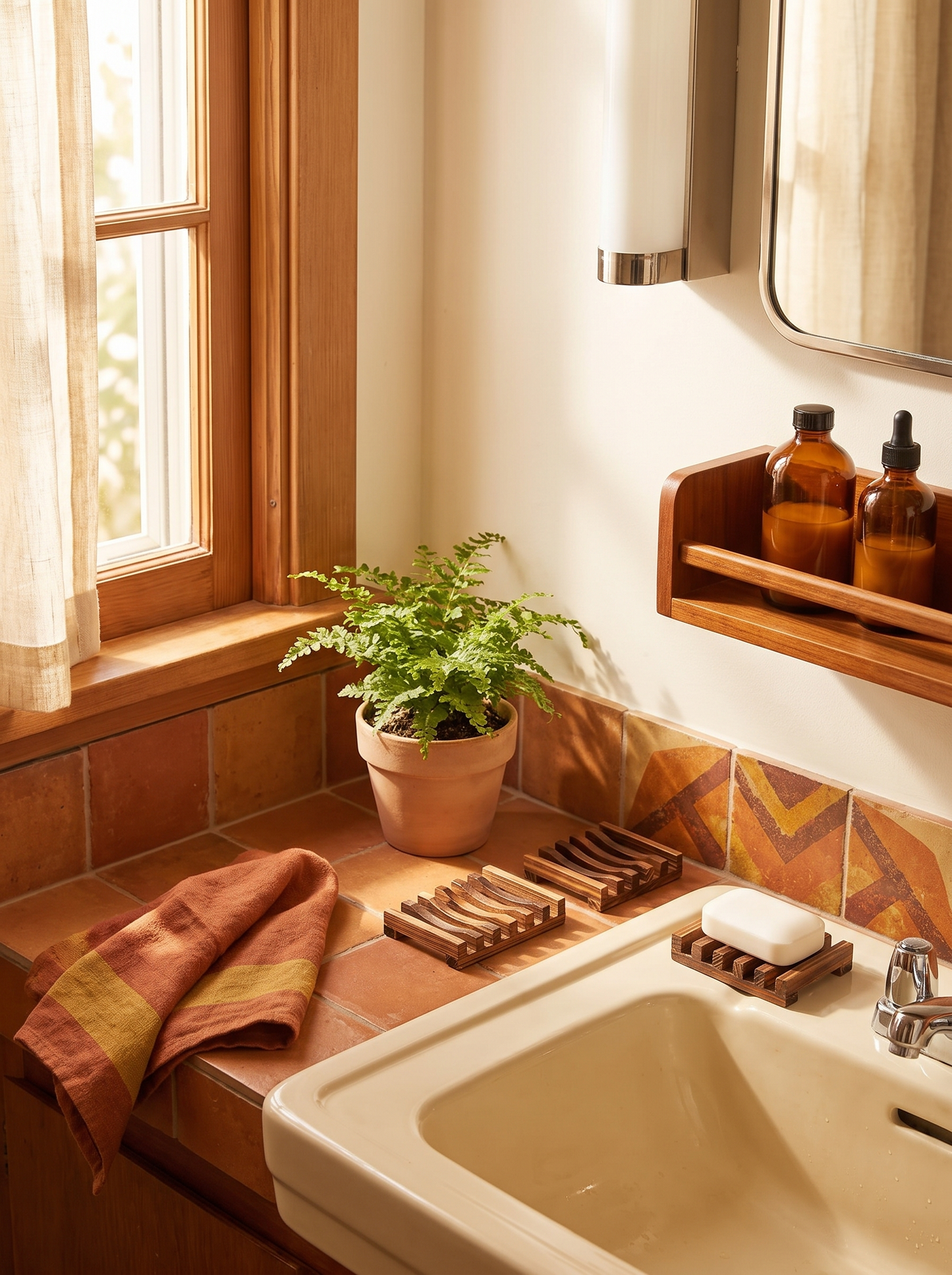 Jabonera de Bambú Natural con Drenaje Groovela 1